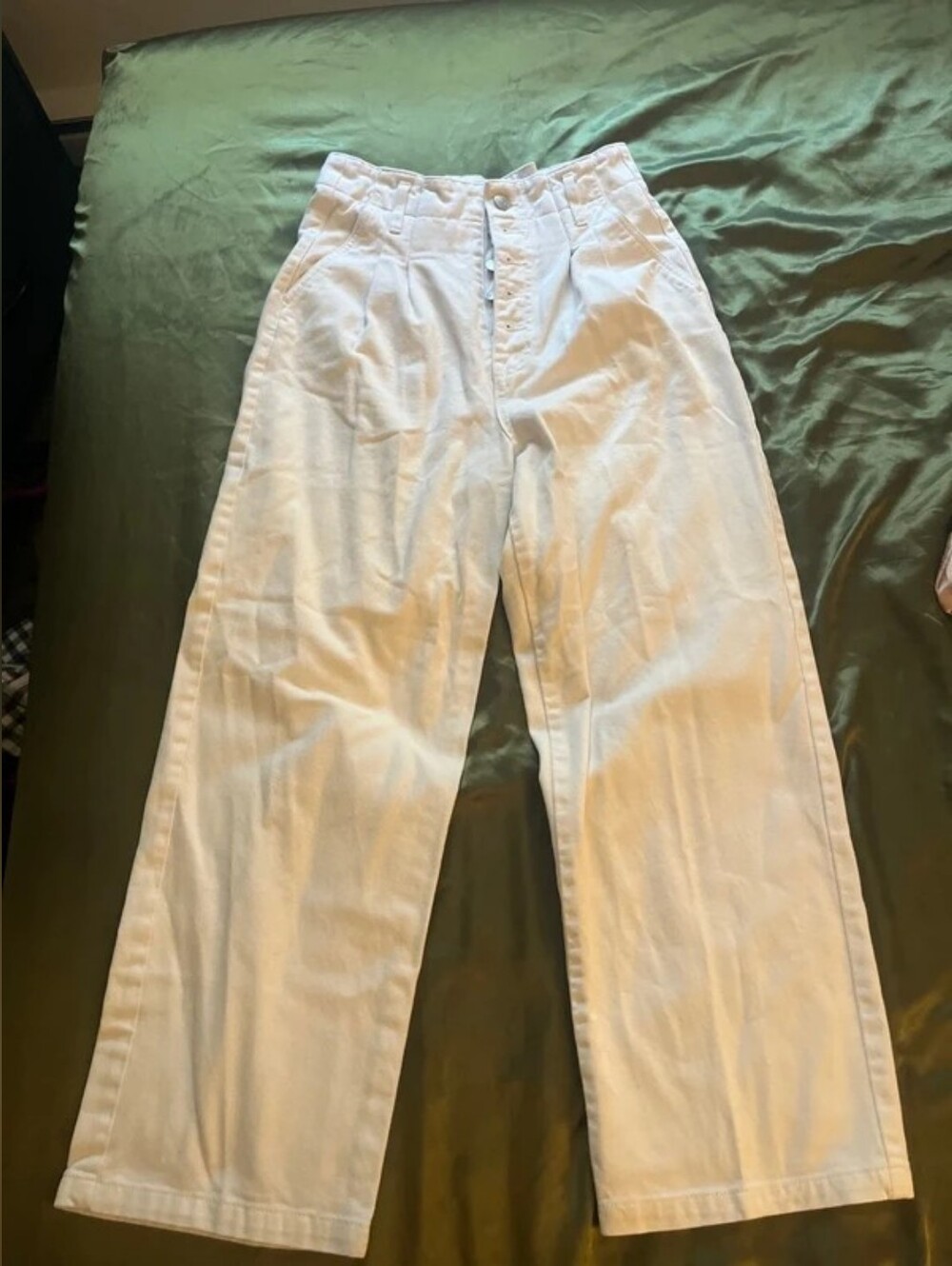 High-Rise Wide-Leg White Women's Jeans